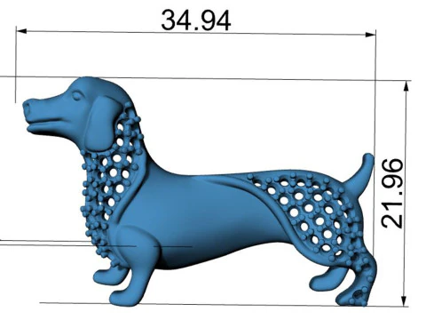 Unieke hondenhanger voor sieraden Cad Design met edelsteen 3D-printmodel 3D Model