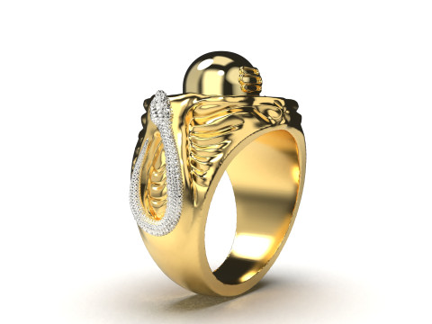 Shiva Lingam Motif Ring 3D Printable Digital Model Modèles 3D en vedette