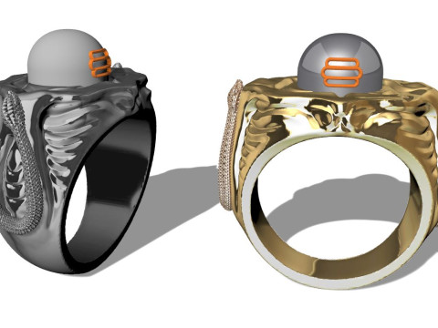 Shiva Lingam Motif Ring 3D Printable Digital Model Modèles 3D en vedette