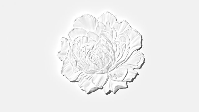peony bas-relief flower 3D 打印模型 .c4d .max .obj .3ds .fbx .stl .blend