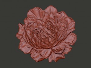 peony bas-relief flower 3D 打印模型