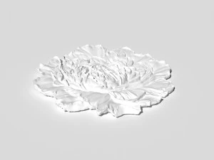 peony bas-relief flower 3D Print Model