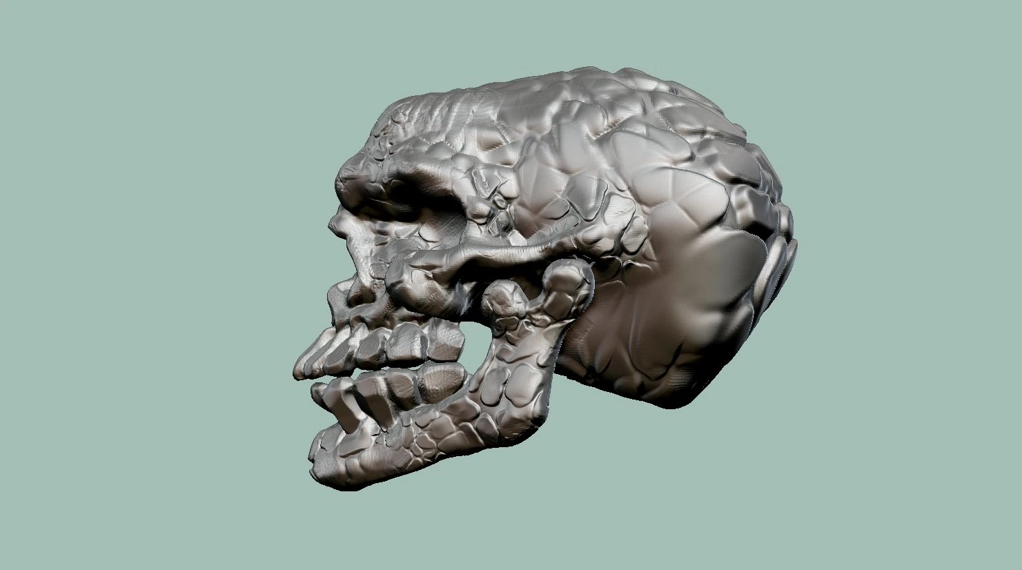 alien skull 3D Print Model .c4d .max .obj .3ds .fbx .stl .blend 