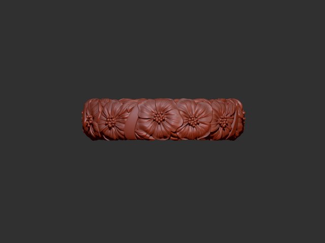 ring with violets 3D Model .c4d .max .obj .3ds .fbx .stl .blend 