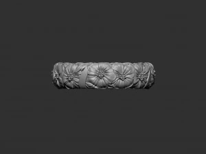 ring with violets 3D Model