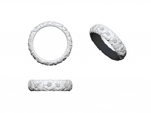 ring with violets 3D Model