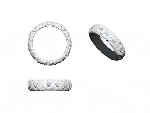 ring with violets 3D Model
