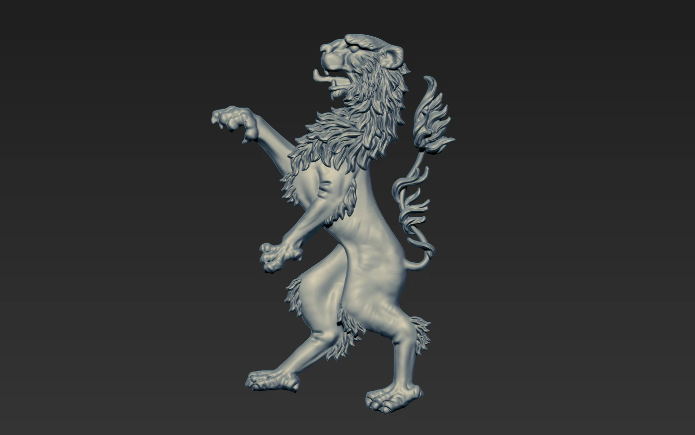 heraldic lion 3D Model .c4d .max .obj .3ds .fbx .stl .blend 