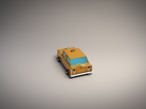 low-poly cartoon taxi cab 3D Модель