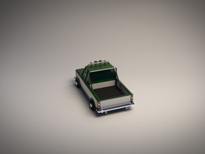 low-poly cartoon pickup truck 3D Model