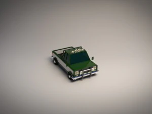 низкополигональный мультяшный пикап 3D Модель