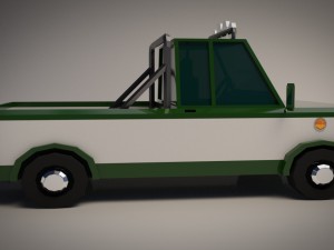 low-poly cartoon pickup truck 3D Model