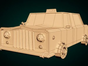 низкополигональный мультяшный пикап 3D Модель