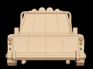 low-poly cartoon pickup truck 3D Model