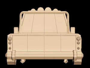 низкополигональный мультяшный пикап 3D Модель