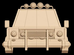 низкополигональный мультяшный пикап 3D Модель