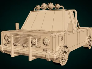низкополигональный мультяшный пикап 3D Модель