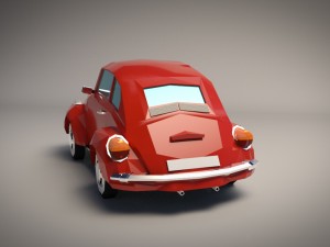low-poly cartoon vw beetle Modelo 3D