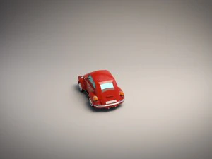 low-poly cartoon vw beetle 3D Model