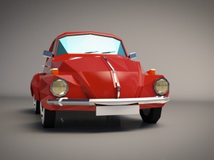 low-poly cartoon vw beetle Modelo 3D