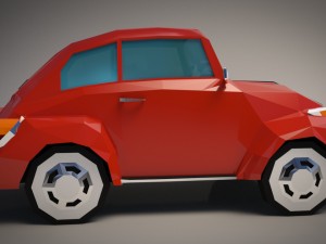 low-poly cartoon vw beetle Modelo 3D