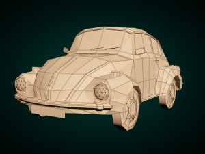 low-poly cartoon vw beetle Modelo 3D