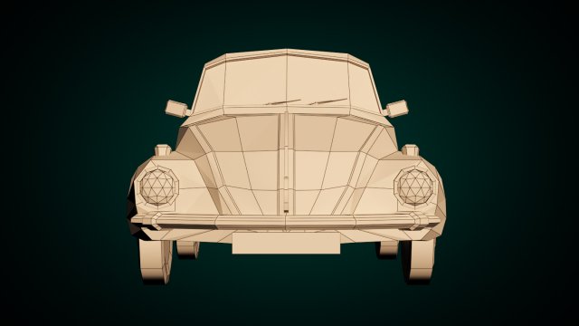 low-poly cartoon vw beetle Low-poly 3D Model