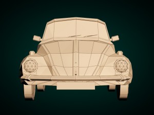 low-poly cartoon vw beetle Modelo 3D
