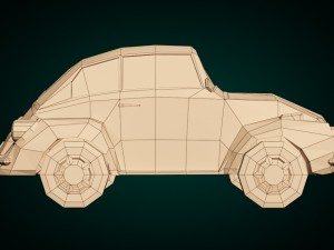 low-poly cartoon vw beetle Modelo 3D