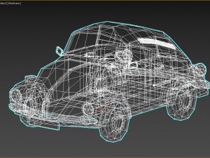 low-poly cartoon vw beetle Modelo 3D