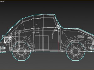 low-poly cartoon vw beetle Modelo 3D