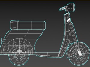low-poly cartoon vespa scooter 3D Модель