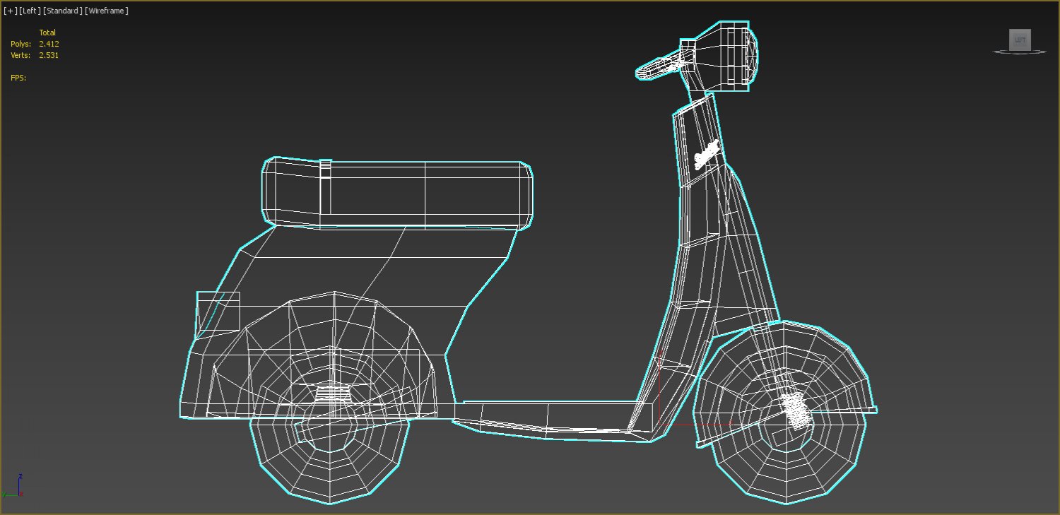 Low Poly Cartoon Vespa Scooter 3d Model In Motorcycle 3dexport