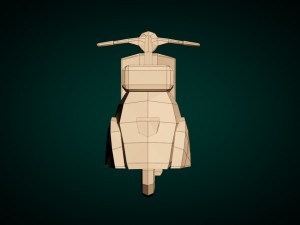 low-poly cartoon vespa scooter 3D Модель