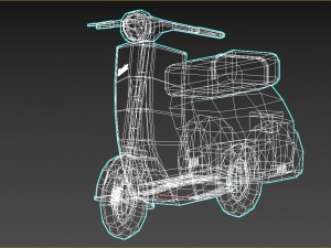 low-poly cartoon vespa scooter 3D Модель