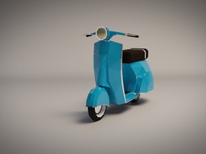 low-poly cartoon vespa scooter Model 3D
