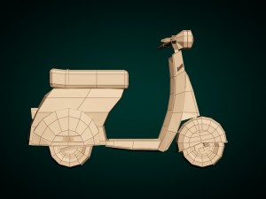 low-poly cartoon vespa scooter 3D Модель