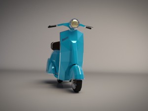 low-poly cartoon vespa scooter 3D Модель