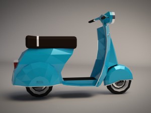 low-poly cartoon vespa scooter 3D Модель