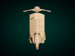 low-poly cartoon vespa scooter 3D Модель