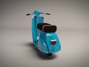 low-poly cartoon vespa scooter 3D Модель