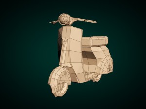 low-poly cartoon vespa scooter 3D Модель
