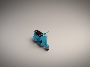 low-poly cartoon vespa scooter 3D Модель