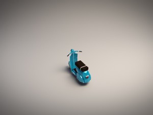 low-poly cartoon vespa scooter 3D Модель