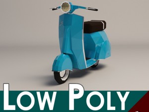 low-poly cartoon vespa scooter 3D Model