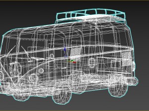 low-poly cartoon vw transporter bus 3D Model