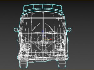 low-poly cartoon vw transporter bus 3D Model