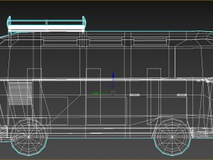 low-poly cartoon vw transporter bus 3D Model