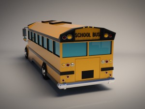 low-poly cartoon school bus 3D Model