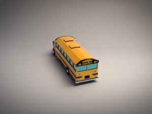 low-poly cartoon school bus 3D Model